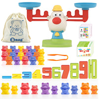 Bmag 3-in-1 Counting Bears and Number Balance Toys, Preschool Math GameKindergarten STEM Learning Activities, Montessori Sorting Toys Educational Gifts for Kids