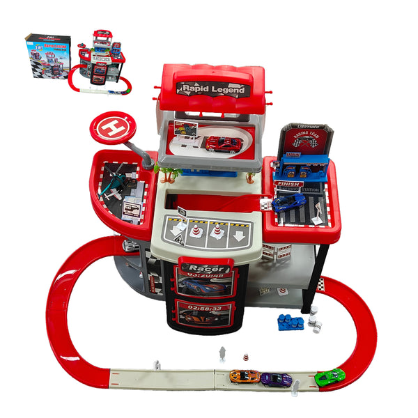 Bmag Race Track Set Garage Playset, Parking Garage Vehicle Playset Toys, Preschool Educational Gifts