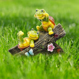 Garden Turtle Statue Outdoor Decorations, Solar Garden Figurines Sweet Frog Face Turtles Decor