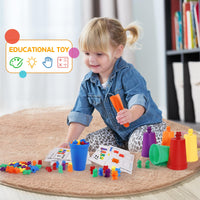 Bmag 36 Counting Bears With Matching Sorting Cups, Preschool Learning Toys Color Recognition Educational Math Games Toy Gift for Kids