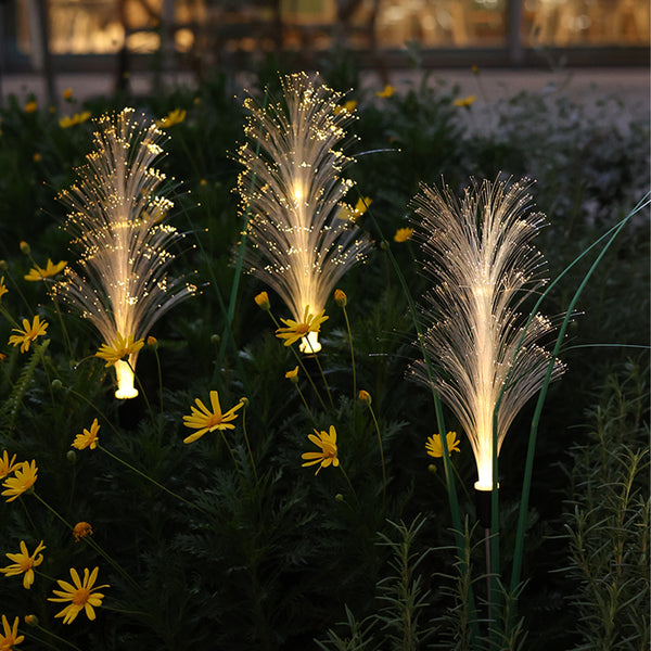 Bmag Solar Garden Lights, 4 Pack Outdoor Solar Reed Lights Fiber Optic