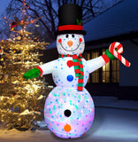 MVP BOY Christmas Inflatable Snowman with Gentleman Hat Yard Decorations, 6FT Giant Blow up Snow Man Christmas Decor with Rotating LED Lights for Indoor Outdoor Xmas Party Home Garden Lawn Patio