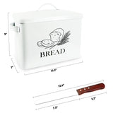 POZIEA Extra Large Farmhouse Bread Box with Bread Knife, Bread Storage for Kitchen Countertop Holds 2+ Loaves of Bread, Metal Storage to Keep Bread, Cookies, Bagels, Rolls Fresh