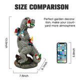 Himaweek Garden Statue Outdoor Decoration, Dinosaur Eating Gnomes Figurines, Indoor Outdoor Décor Garden Art for Patio Lawn Yard, 13.5” x 7.6” Housewarming Garden Gift