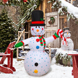 MVP BOY Christmas Inflatable Snowman with Gentleman Hat Yard Decorations, 6FT Giant Blow up Snow Man Christmas Decor with Rotating LED Lights for Indoor Outdoor Xmas Party Home Garden Lawn Patio