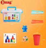 BMAG Counting Bears with Matching Sorting Cups,Pre-School Math Learning Games with 2 Dices,Color Recognition STEM Educational Toy