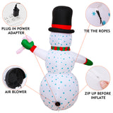 MVP BOY Christmas Inflatable Snowman with Gentleman Hat Yard Decorations, 6FT Giant Blow up Snow Man Christmas Decor with Rotating LED Lights for Indoor Outdoor Xmas Party Home Garden Lawn Patio