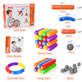 BMAG 38 PCS Magnetic Balls and Rods Set , Magnet Building Sticks Set, Building Blocks Tiles, STEM Stacking Toys