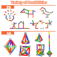BMAG 38 PCS Magnetic Balls and Rods Set , Magnet Building Sticks Set, Building Blocks Tiles, STEM Stacking Toys