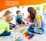 BMAG Counting Bears with Matching Sorting Cups,Pre-School Math Learning Games with 2 Dices,Color Recognition STEM Educational Toy