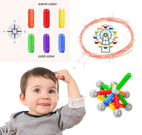 BMAG 38 PCS Magnetic Balls and Rods Set , Magnet Building Sticks Set, Building Blocks Tiles, STEM Stacking Toys