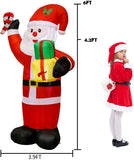 WOGOON Christmas Inflatable Santa Claus Outdoor Decor, Built-in LED Lighted Up Inflatable Santa, Xmas Blow Up Yard Decoration for Holiday Party Garden