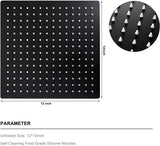 Rain Shower Head, 12 Inch Large Rainfall Waterfall Shower Head Made of 304 Stainless Steel, High Pressure Square Showerhead with Silicone Nozzle, Matte Black Finish
