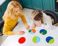 Bmag 156 Pcs Magnetic Fraction Tiles and Circles, Educational Math Manipulatives Learning Games for Elementary School, Fraction Strips & Bars Toys with Bonus Storage Bag