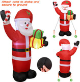 WOGOON Christmas Inflatable Santa Claus Outdoor Decor, Built-in LED Lighted Up Inflatable Santa, Xmas Blow Up Yard Decoration for Holiday Party Garden