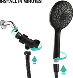 Handheld Shower Head, High Pressure 6-Setting Showerhead, Built-in Power Wash to Clean Tub, Tile & Pets, Adjustable Bracket.