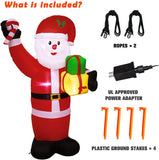 WOGOON Christmas Inflatable Santa Claus Outdoor Decor, Built-in LED Lighted Up Inflatable Santa, Xmas Blow Up Yard Decoration for Holiday Party Garden