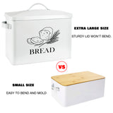 POZIEA Extra Large Farmhouse Bread Box with Bread Knife, Bread Storage for Kitchen Countertop Holds 2+ Loaves of Bread, Metal Storage to Keep Bread, Cookies, Bagels, Rolls Fresh