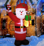 WOGOON Christmas Inflatable Santa Claus Outdoor Decor, Built-in LED Lighted Up Inflatable Santa, Xmas Blow Up Yard Decoration for Holiday Party Garden
