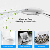 High Pressure Handheld Shower Head, 6-Setting showerhead, Built-in Power Wash to Clean Tub, Tile & Pets, 60 Inches Stainless Steel Hose, Adjustable Bracket