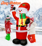 WOGOON Christmas Inflatable Santa Claus Outdoor Decor, Built-in LED Lighted Up Inflatable Santa, Xmas Blow Up Yard Decoration for Holiday Party Garden
