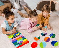 Bmag 156 Pcs Magnetic Fraction Tiles and Circles, Educational Math Manipulatives Learning Games for Elementary School, Fraction Strips & Bars Toys with Bonus Storage Bag