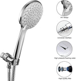 High Pressure Handheld Shower Head, 6-Setting showerhead, Built-in Power Wash to Clean Tub, Tile & Pets, 60 Inches Stainless Steel Hose, Adjustable Bracket