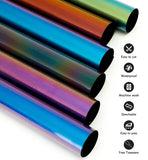 NEOFORMERS Chameleon Heat Transfer Vinyl Bundle, 12 Packs 12” x 10” HTV Glitter Laser Reflective Rainbow Iron on Vinyl