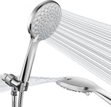 High Pressure Handheld Shower Head, 6-Setting showerhead, Built-in Power Wash to Clean Tub, Tile & Pets, 60 Inches Stainless Steel Hose, Adjustable Bracket