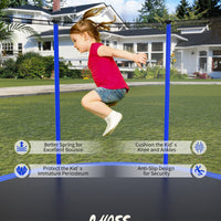 10 FT Trampoline for Kids with Safe Enclosure Net, Outdoor Fitness Trampoline with Waterproof Jump Mat Ladder for Indoor Park Kindergarten Toddler Trampolines