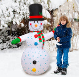 MVP BOY Christmas Inflatable Snowman with Gentleman Hat Yard Decorations, 6FT Giant Blow up Snow Man Christmas Decor with Rotating LED Lights for Indoor Outdoor Xmas Party Home Garden Lawn Patio