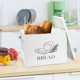 POZIEA Extra Large Farmhouse Bread Box with Bread Knife, Bread Storage for Kitchen Countertop Holds 2+ Loaves of Bread, Metal Storage to Keep Bread, Cookies, Bagels, Rolls Fresh