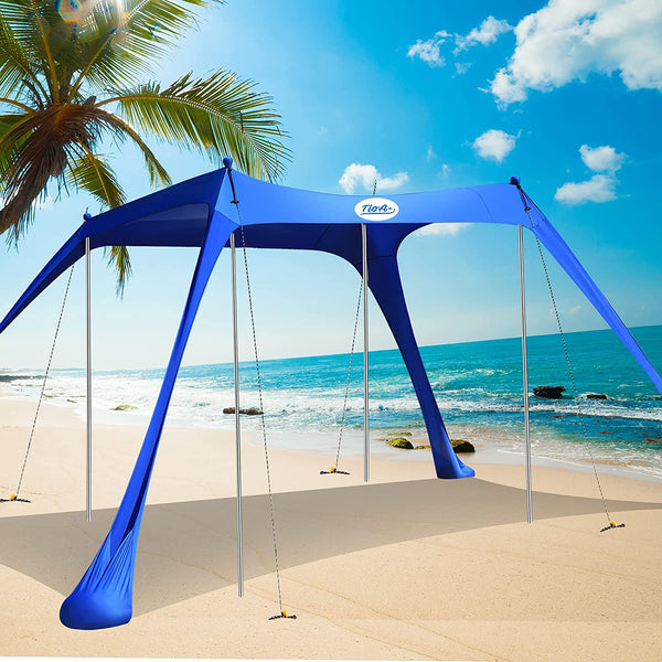 Beach Tent, Upgrade Pop up Sunshade Tent for 3-4 Adults, UPF50+ Outdoor Shade Canopy for Beach, Camping, Fishing, Backyard and Picnics.