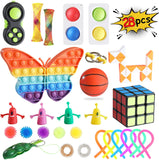 28 Pack Sensory Toys Set, Relieves Stress and Anxiety Fidget Toy for Children Adults, Perfect for Classroom Reward with Gift Box