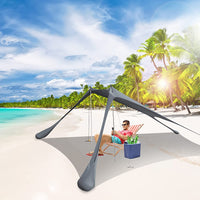 Beach Tent, Upgrade Pop up Sun Shade Tent for 3-4 Adults, UPF50+ Outdoor Shade Canopy for Beach, Camping, Fishing, Backyard and Picnics.