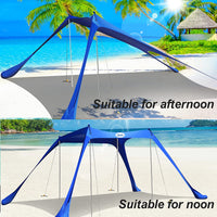 Beach Tent, Upgrade Pop up Sunshade Tent for 3-4 Adults, UPF50+ Outdoor Shade Canopy for Beach, Camping, Fishing, Backyard and Picnics.