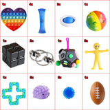 NEOROD 32 pcs Fidget Toy Set, Sensory Toys Set for Stress Relief, Decompression Toy Set WIP, Stretchy String, Squeeze Toy, Mochi Squishy Toy, Snake Cube Twist