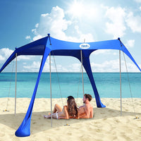 Beach Tent, Upgrade Pop up Sunshade Tent for 3-4 Adults, UPF50+ Outdoor Shade Canopy for Beach, Camping, Fishing, Backyard and Picnics.