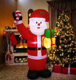 WOGOON Christmas Inflatable Santa Claus Outdoor Decor, Built-in LED Lighted Up Inflatable Santa, Xmas Blow Up Yard Decoration for Holiday Party Garden