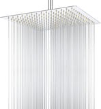 Rain Shower Head, 12 Inch Large Rainfall Waterfall Shower Head Made of 304 Stainless Steel, High Pressure Square Showerhead with Silicone Nozzle, Premium Chrome Finish