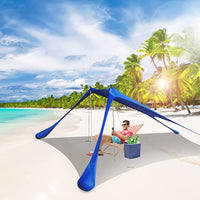 Beach Tent, Upgrade Pop up Sunshade Tent for 3-4 Adults, UPF50+ Outdoor Shade Canopy for Beach, Camping, Fishing, Backyard and Picnics.