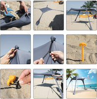 Beach Tent, Upgrade Pop up Sun Shade Tent for 3-4 Adults, UPF50+ Outdoor Shade Canopy for Beach, Camping, Fishing, Backyard and Picnics.
