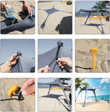 Beach Tent, Upgrade Pop up Sun Shade Tent for 3-4 Adults, UPF50+ Outdoor Shade Canopy for Beach, Camping, Fishing, Backyard and Picnics.