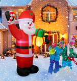 WOGOON Christmas Inflatable Santa Claus Outdoor Decor, Built-in LED Lighted Up Inflatable Santa, Xmas Blow Up Yard Decoration for Holiday Party Garden