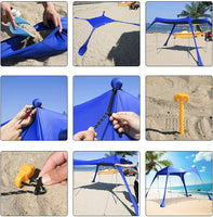 Beach Tent, Upgrade Pop up Sunshade Tent for 3-4 Adults, UPF50+ Outdoor Shade Canopy for Beach, Camping, Fishing, Backyard and Picnics.