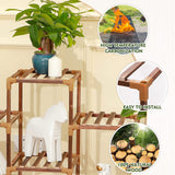 HIMAWEEK Plant Stand Indoor Outdoor, 3Tires 11 Potted Tall Large Wood Plant Shelf, Flower Holder Wooden Plant Rack Multiple Plants Display for Living Room Patio Garden Balcony Office